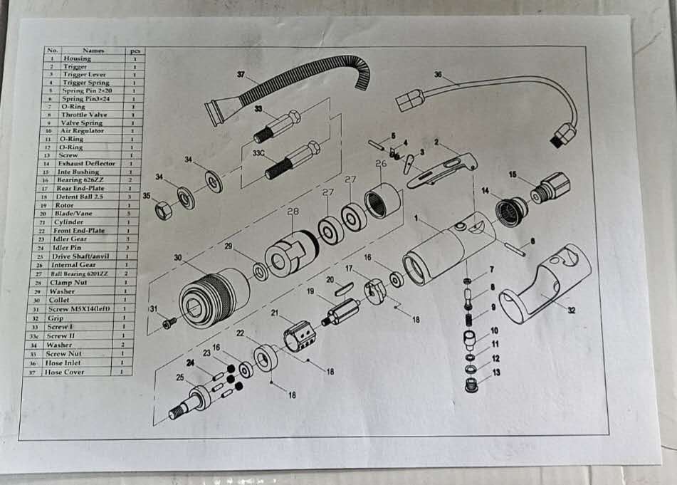 картинка Пневмошлифмашина прямая бормашина пневматическая, шлифмашинка с набором от магазина Dulan.tj